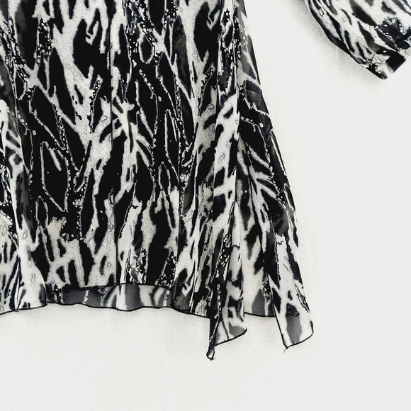 Le Caviar Polyester V-Neck Tie Dye Button Collared Long Sleeve Midi Dress P1786 - Picture 4 of 9